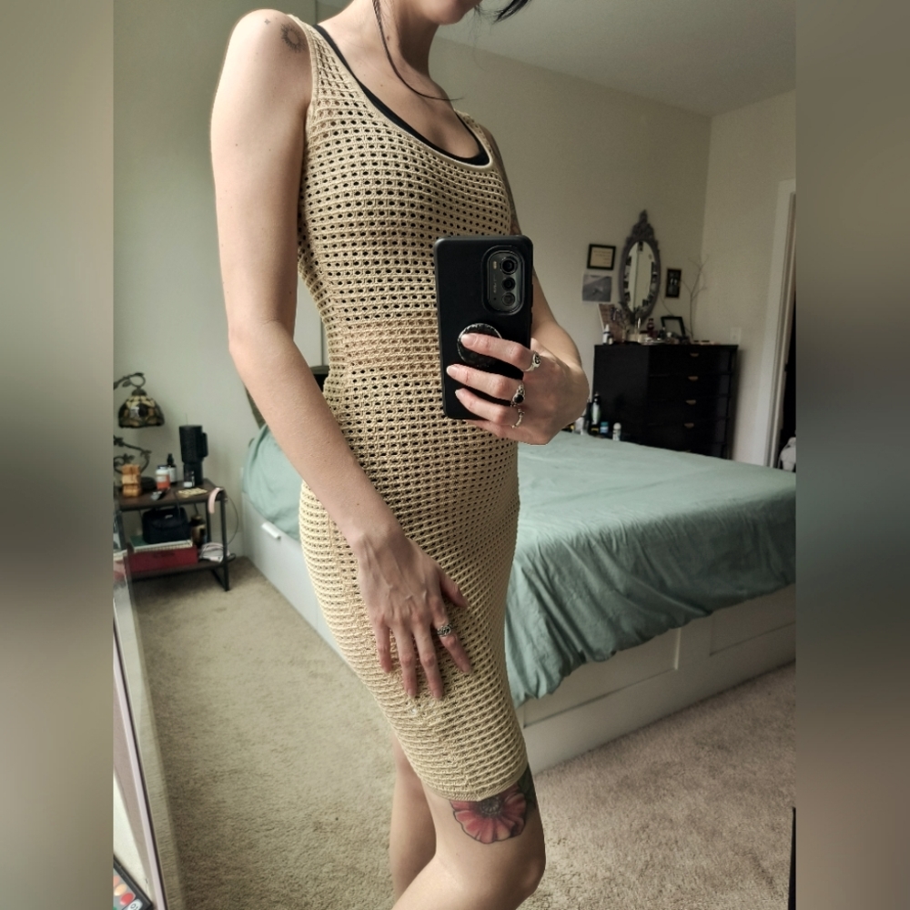 HERA collection net bodycon dress / cover up